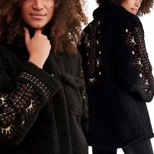 DRIFTWOOD NEW Black Teddy Jacket with Embroidery $248